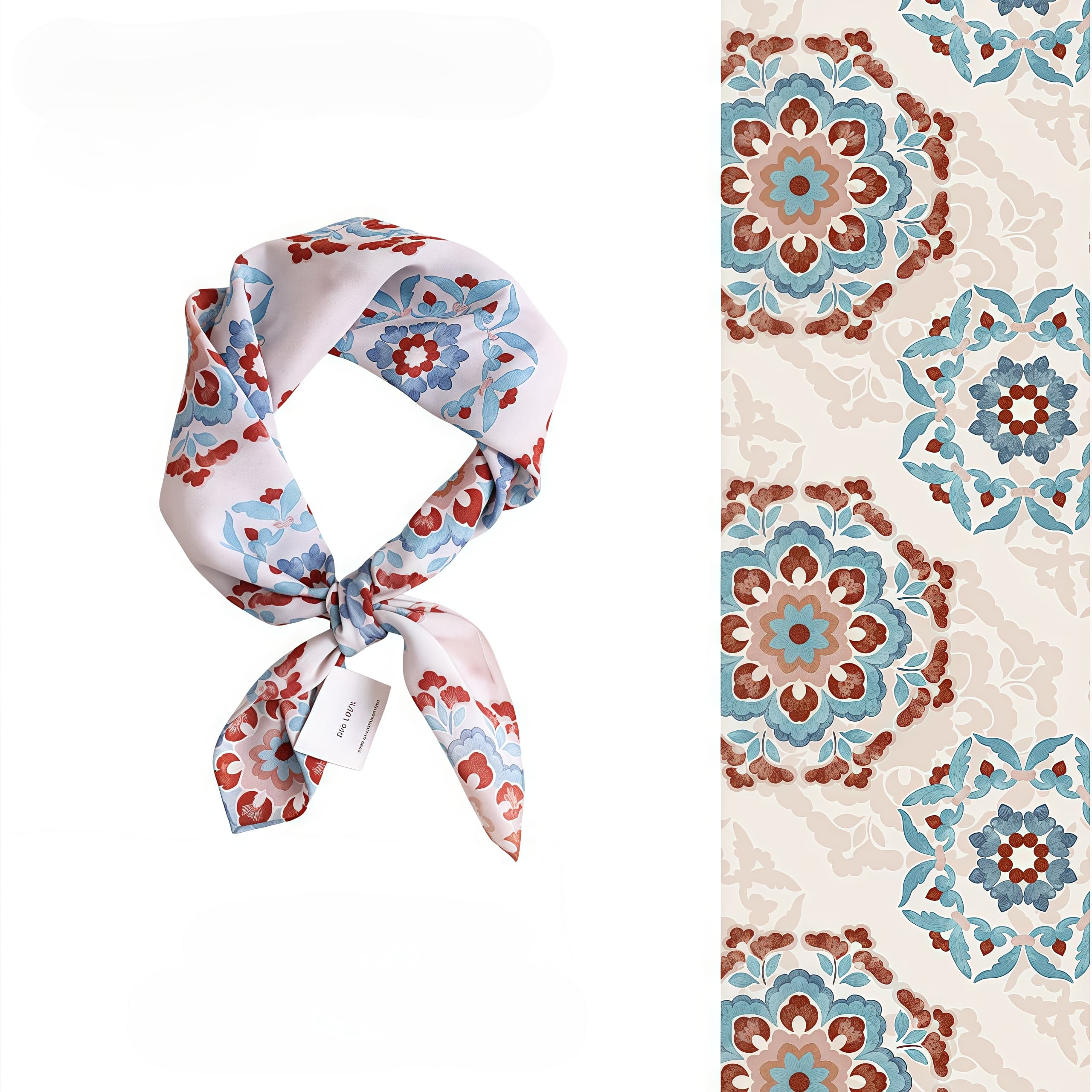 Art-Inspired Floral Silk Square Scarf - AOA Fashion Accessories