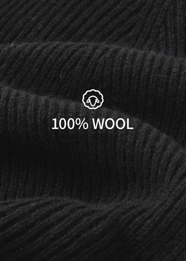 Women's autumn and winter 100% wool warm hat, wool multi-color simple knitted hat