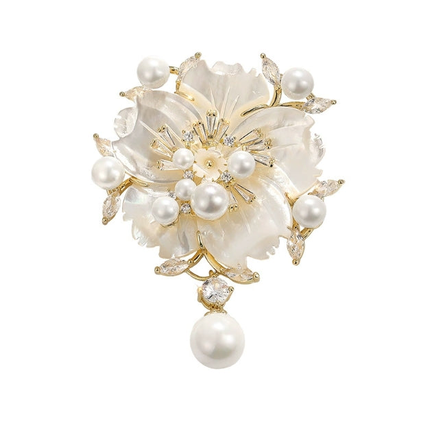 Camellia Pearl Brooch