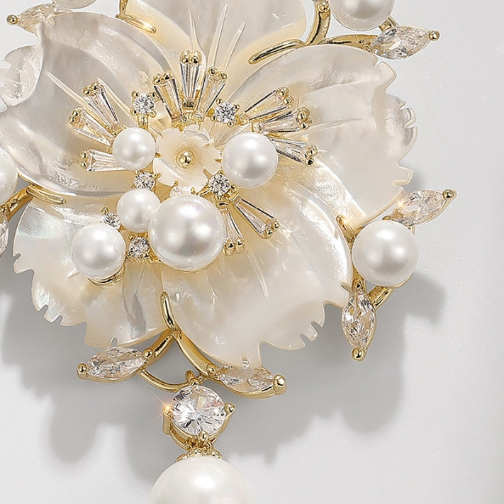 Camellia Pearl Brooch