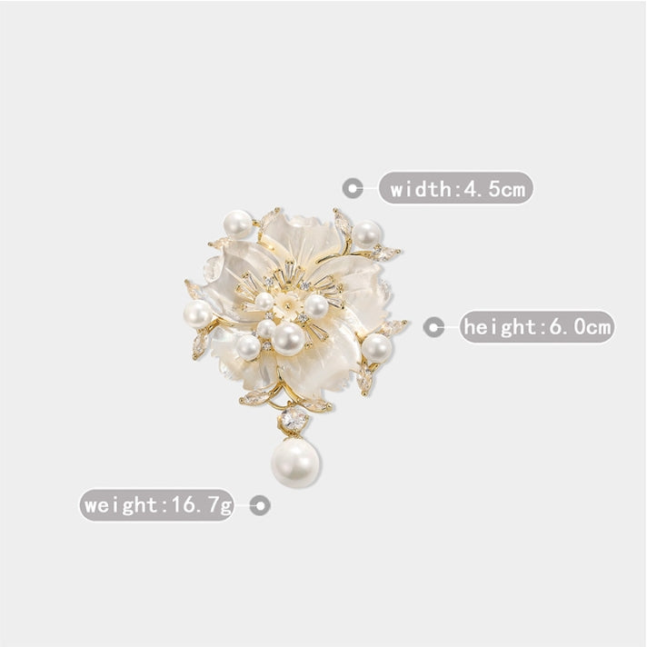 Camellia Pearl Brooch