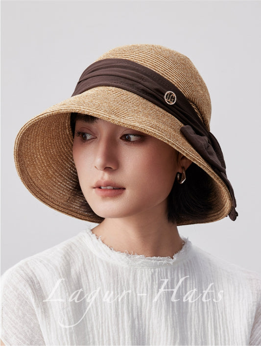 Fashionable sun protection straw hat. - AOA Fashion Accessories
