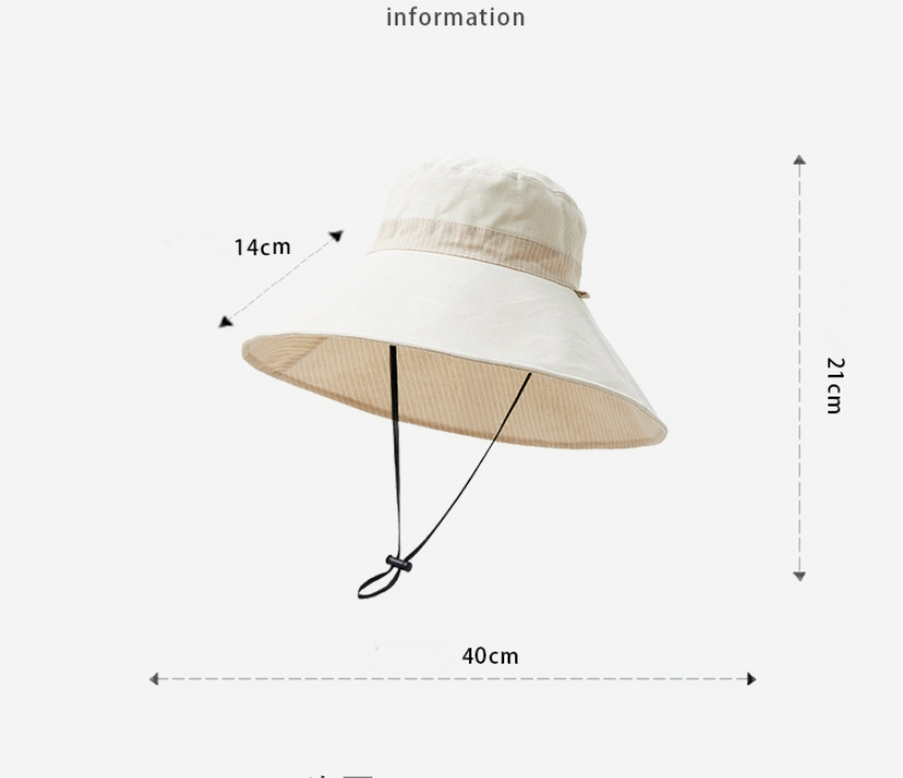 Sun Hats for Women - Reversible Wide Brim Cotton Linen Beach Hat