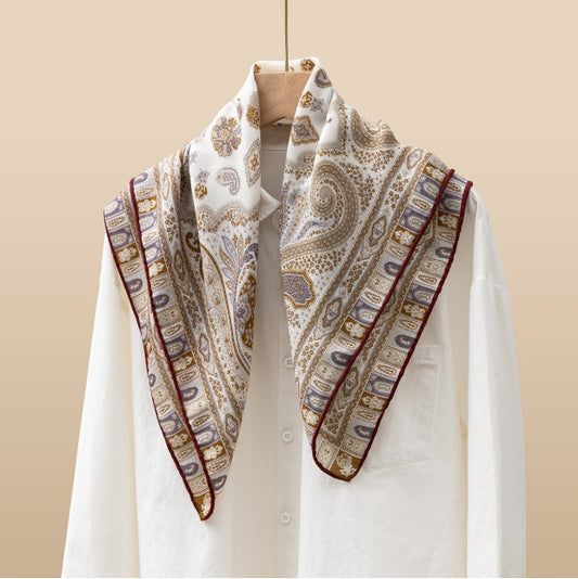Versatile silk wool square scarf. - AOA Fashion Accessories
