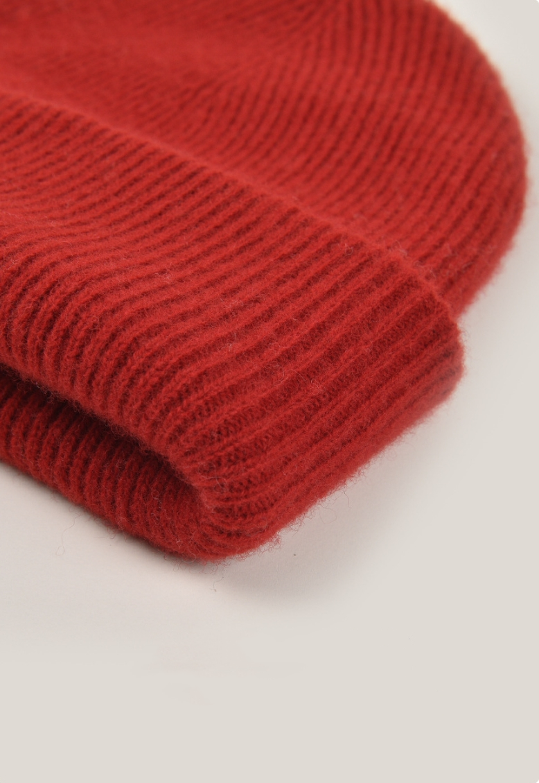 Women's autumn and winter 100% wool warm hat, wool multi-color simple knitted hat