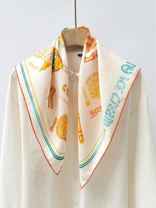 100% mulberry silk square scarf. - AOA Fashion Accessories