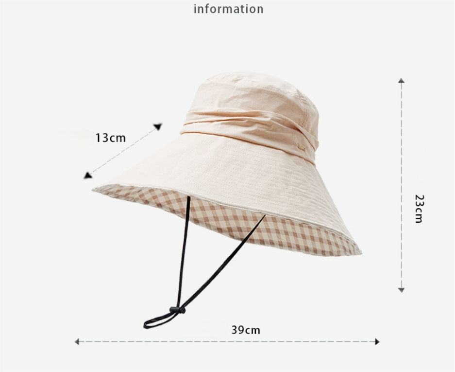 Wide Brim Cotton Sun Hat for Women