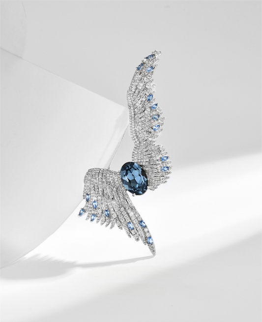Winged Sapphire Brooch. - AOA Fashion Accessories