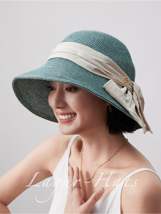 Fashionable sun protection straw hat. - AOA Fashion Accessories