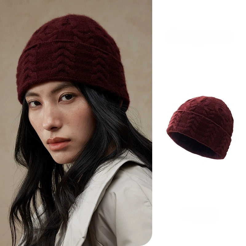 Gorro Elegante 100% Caxemira – Design Trançado | Múltiplas Cores