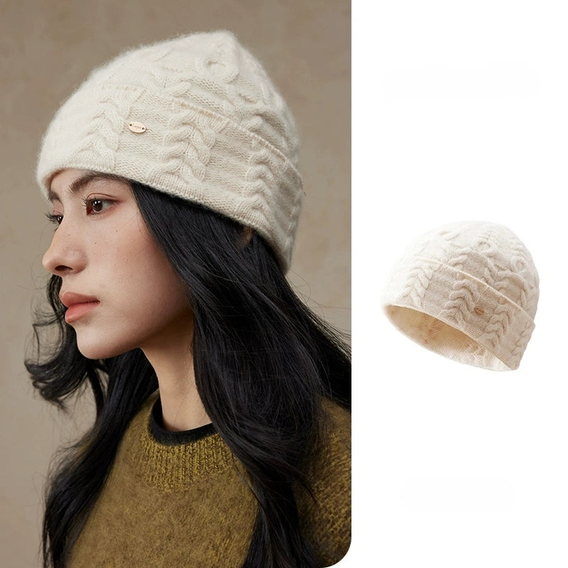 Gorro Elegante 100% Caxemira – Design Trançado | Múltiplas Cores
