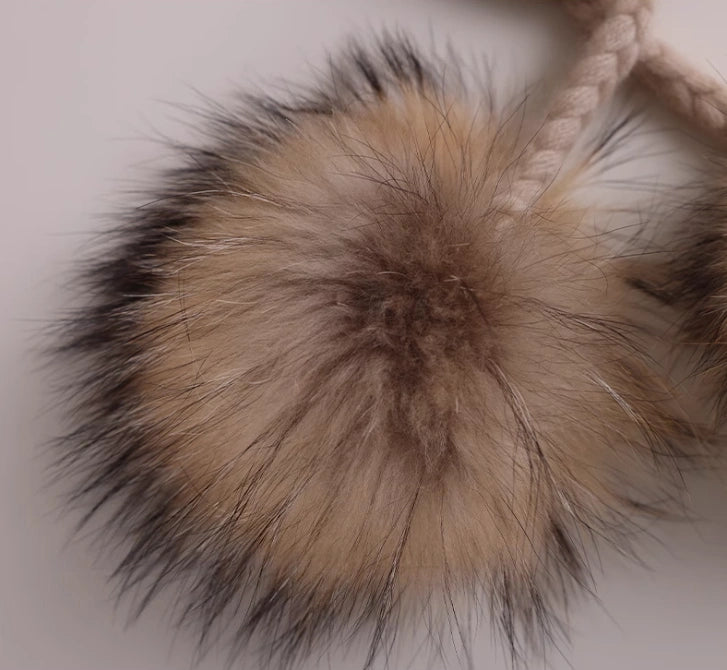 Cashmere Knit Hat with Ear Flaps – Vintage Beige & Taupe Brown