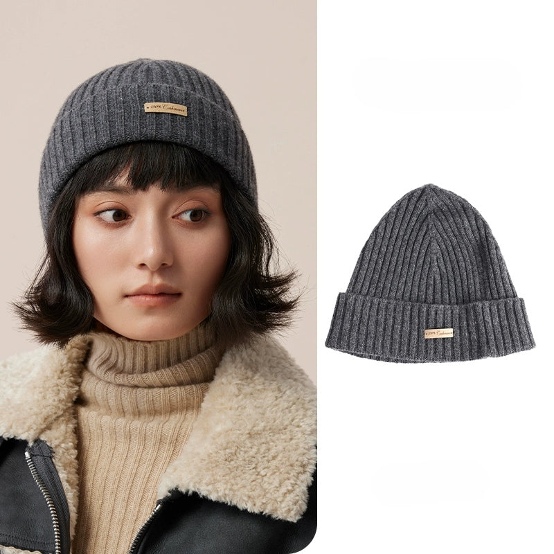 Unisex Cashmere Ribbed Beanie – Stylish & Versatile | Multiple Colors
