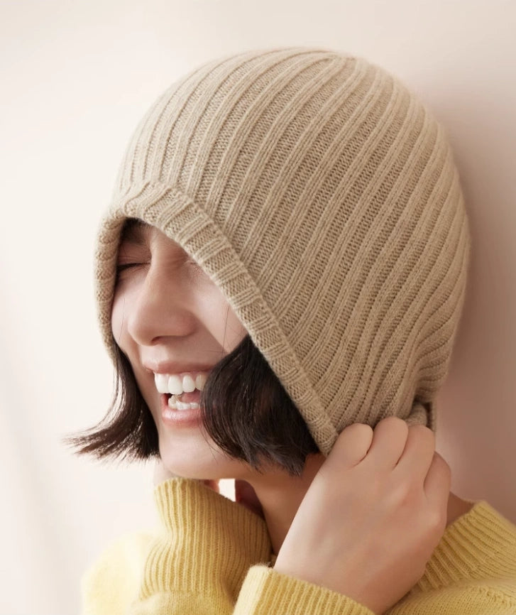 Unisex Cashmere Ribbed Beanie – Stylish & Versatile | Multiple Colors