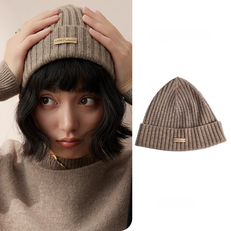Unisex Cashmere Ribbed Beanie – Stylish & Versatile | Multiple Colors
