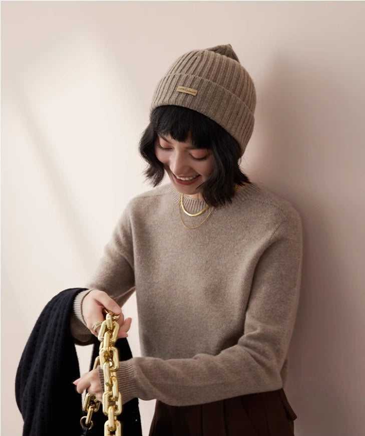 Unisex Cashmere Ribbed Beanie – Stylish & Versatile | Multiple Colors