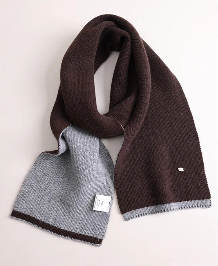 Modern Two-Tone Knitted Scarf for Women & Men | Multiple Colors
