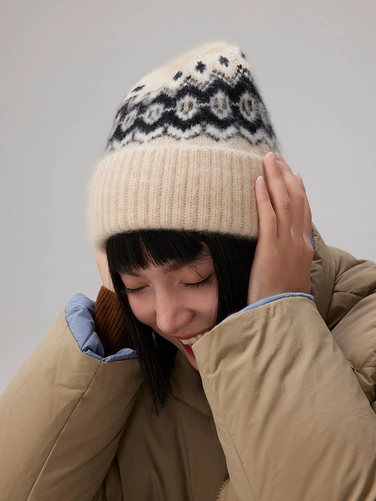 Cashmere Fair Isle Beanie – Vintage Nordic Elegance | Multiple Colors