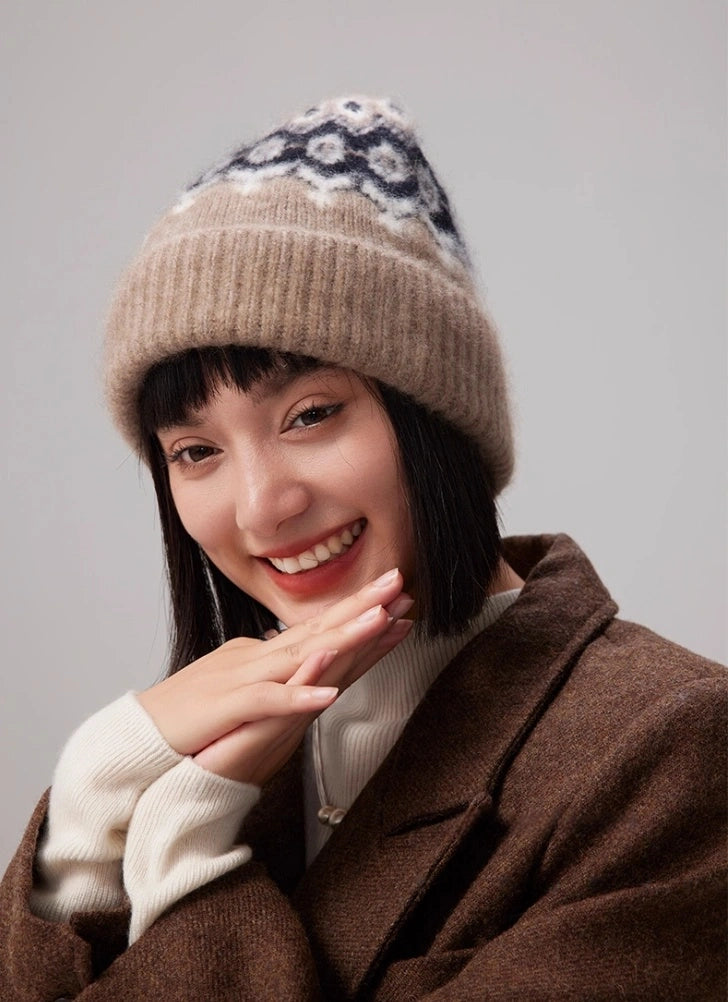 Cashmere Fair Isle Beanie – Vintage Nordic Elegance | Multiple Colors