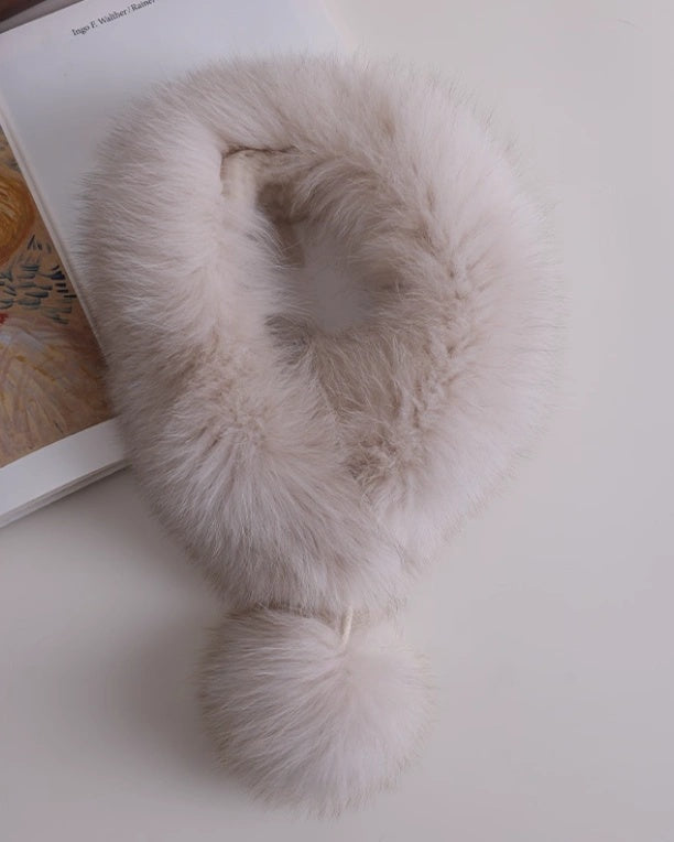 Reversible Fox & Rex Rabbit Fur Scarf | Multiple Colors