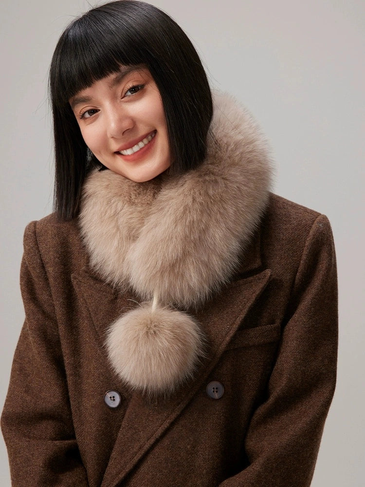 Reversible Fox & Rex Rabbit Fur Scarf | Multiple Colors