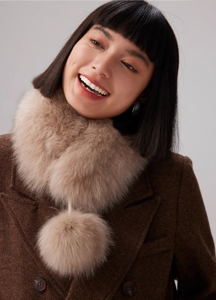 Reversible Fox & Rex Rabbit Fur Scarf | Multiple Colors