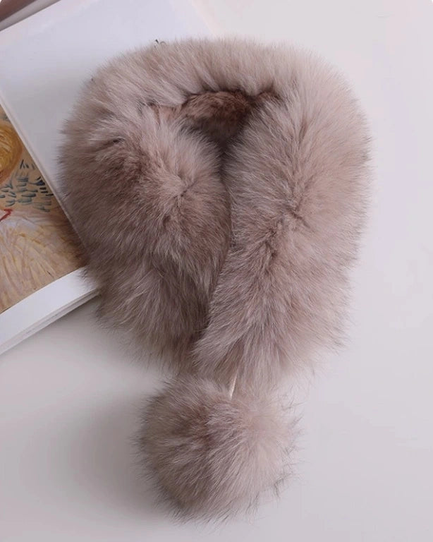 Reversible Fox & Rex Rabbit Fur Scarf | Multiple Colors