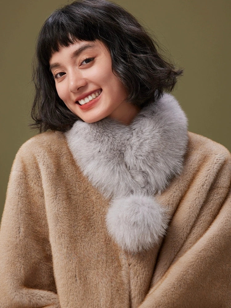 Reversible Fox & Rex Rabbit Fur Scarf | Multiple Colors