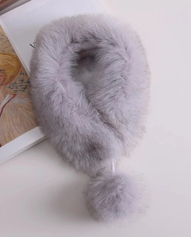 Reversible Fox & Rex Rabbit Fur Scarf | Multiple Colors