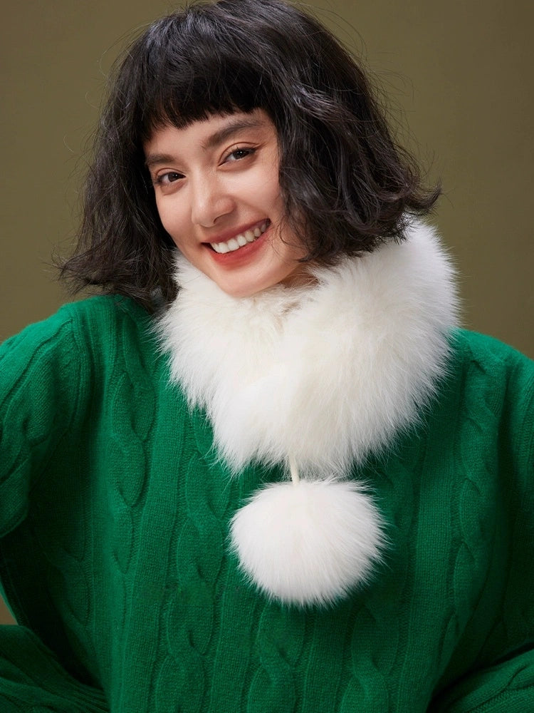 Reversible Fox & Rex Rabbit Fur Scarf | Multiple Colors