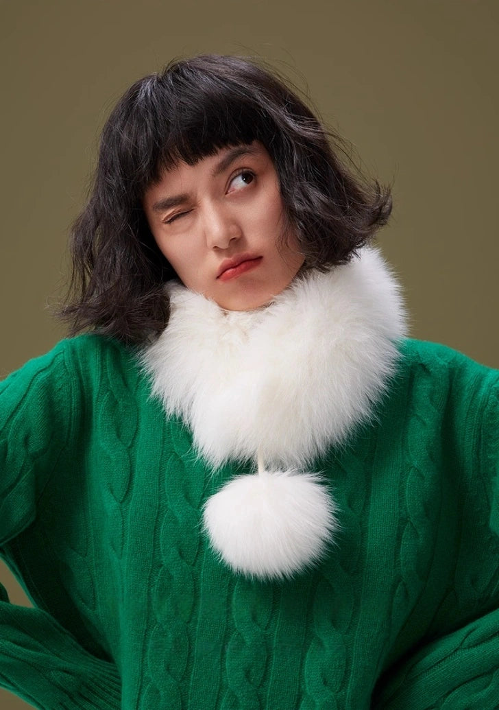 Reversible Fox & Rex Rabbit Fur Scarf | Multiple Colors