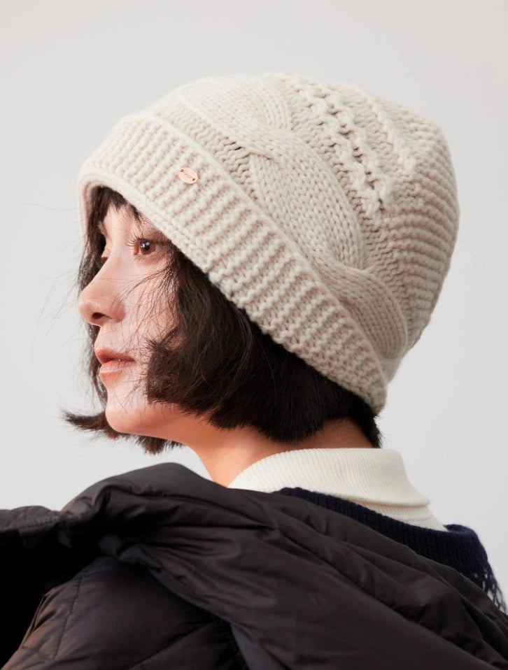 Wool Cable Knit Beanie – Timeless Vintage Warmth | Multiple Colors