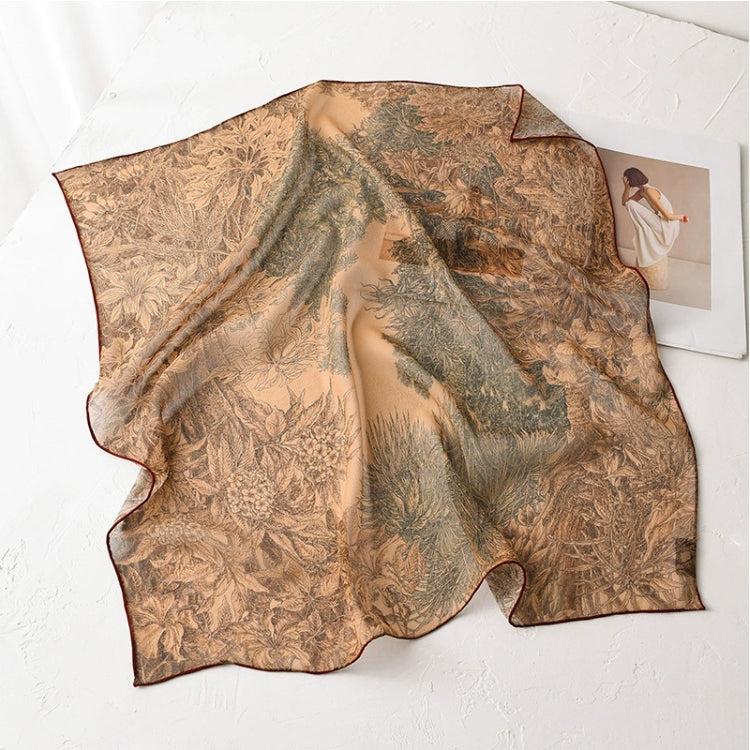 Square Scarf - Vintage Floral Lightweight Scarves - AOA Fashion Accessories