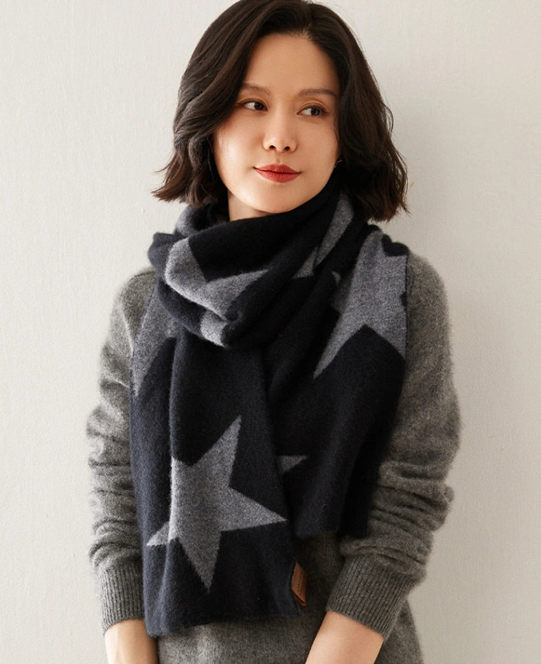Cashmere Scarf for Women - Star Pattern | Multiple Colors