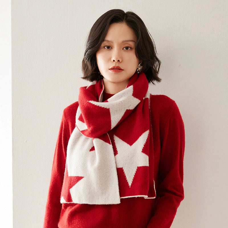 Cashmere Scarf for Women - Star Pattern | Multiple Colors
