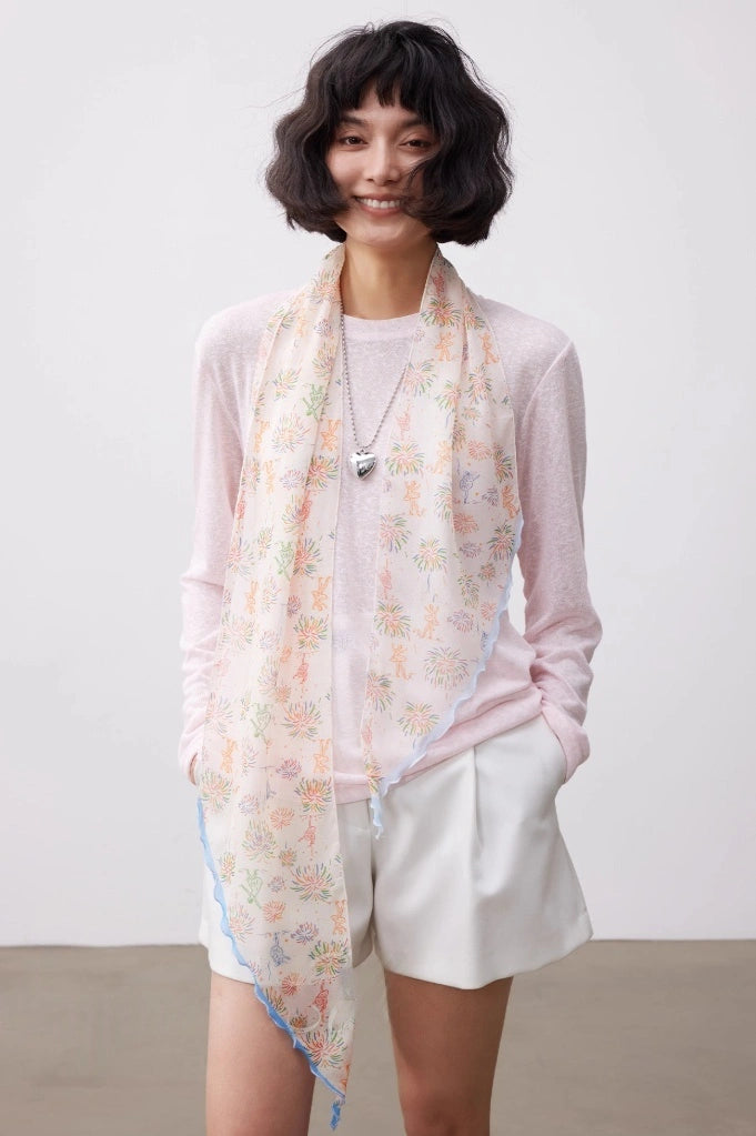 라이트웨이트 조르제트 스키니 실크 스카프 | 다양한 색상