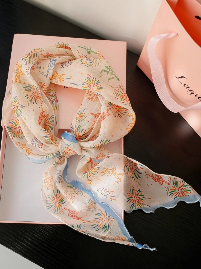 라이트웨이트 조르제트 스키니 실크 스카프 | 다양한 색상