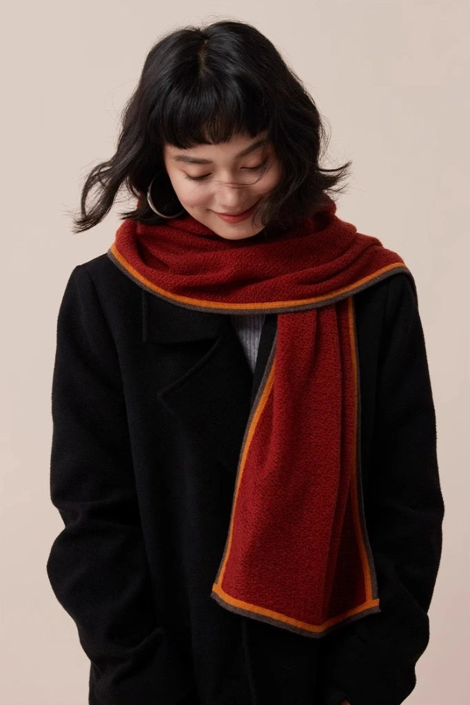 Soft Cashmere Scarf – Contrast Edge Design | Multiple Colors