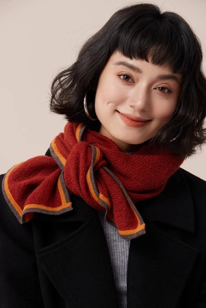 Soft Cashmere Scarf – Contrast Edge Design | Multiple Colors