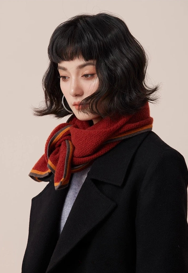 Soft Cashmere Scarf – Contrast Edge Design | Multiple Colors
