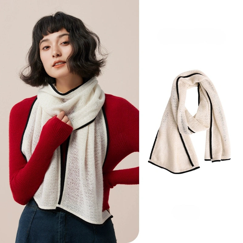 Soft Cashmere Scarf – Contrast Edge Design | Multiple Colors