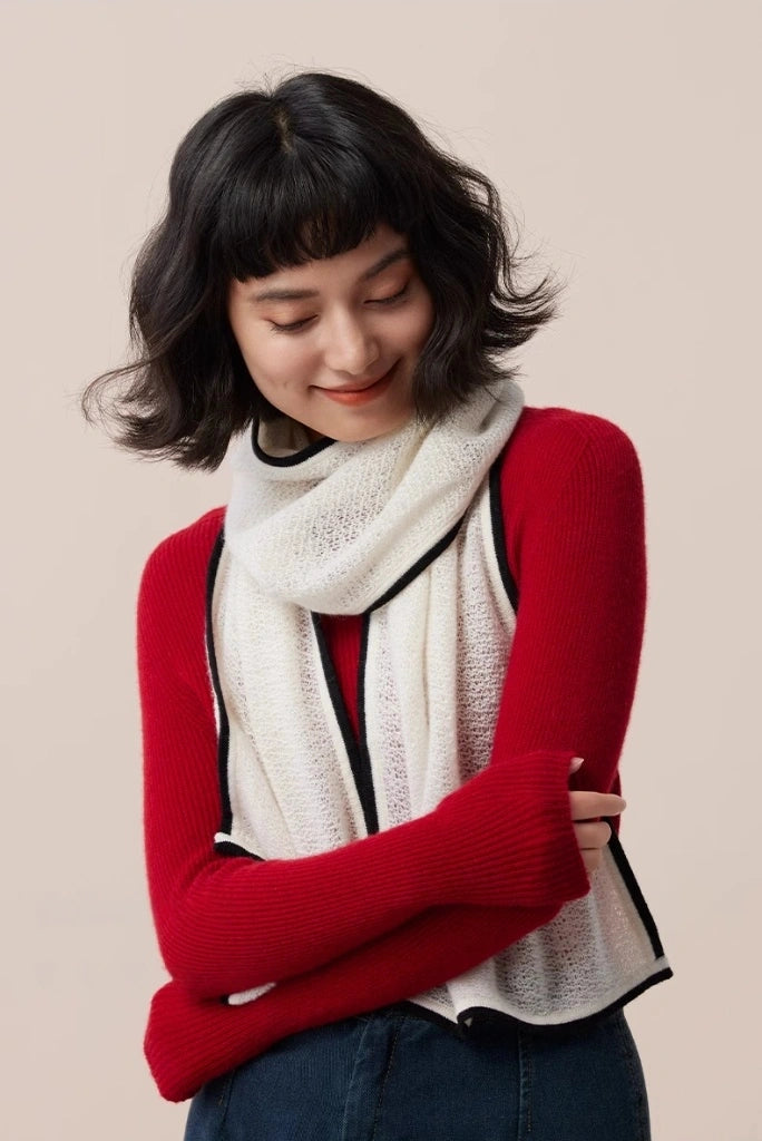 Soft Cashmere Scarf – Contrast Edge Design | Multiple Colors