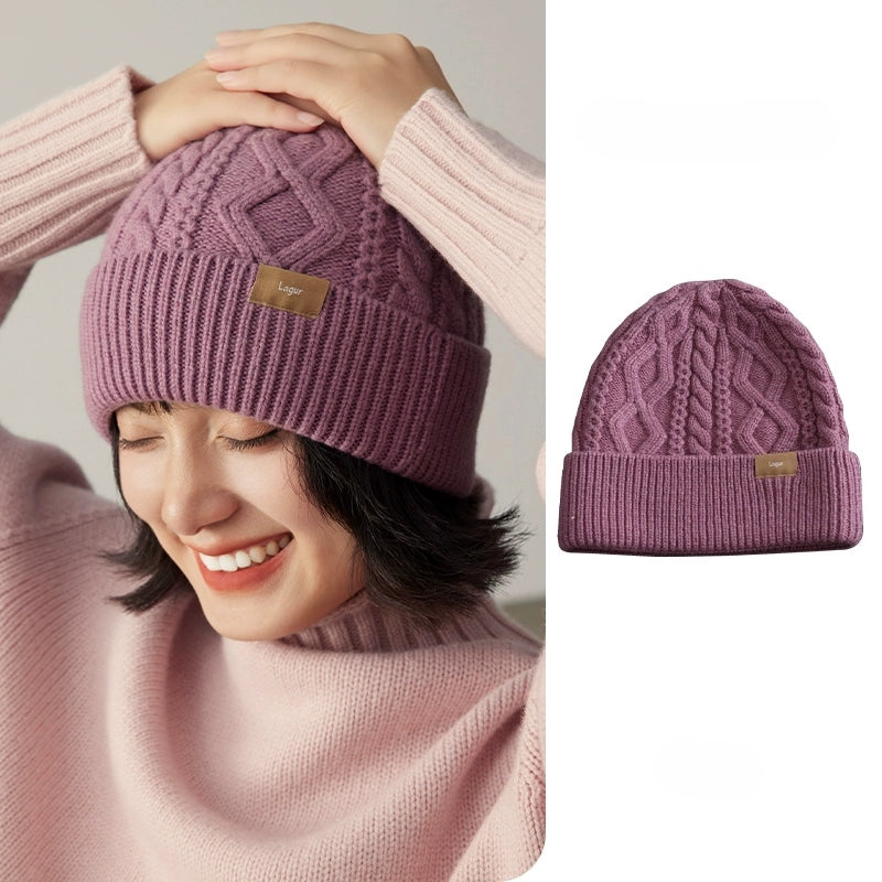 100% Wool Knit Beanie – Dreamy Purple Collection