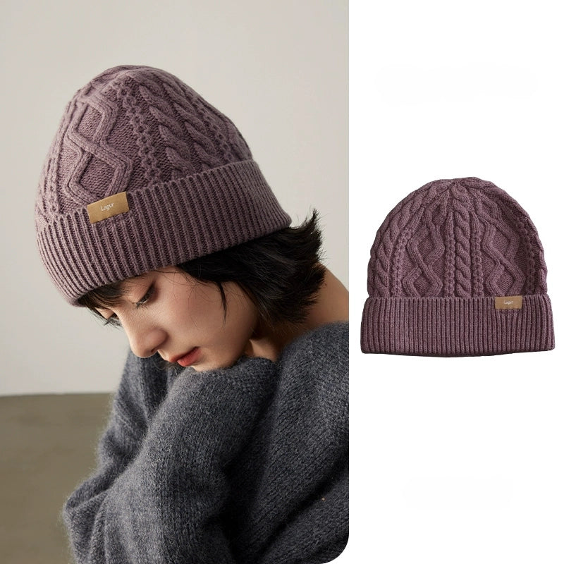 100% Wool Knit Beanie – Dreamy Purple Collection