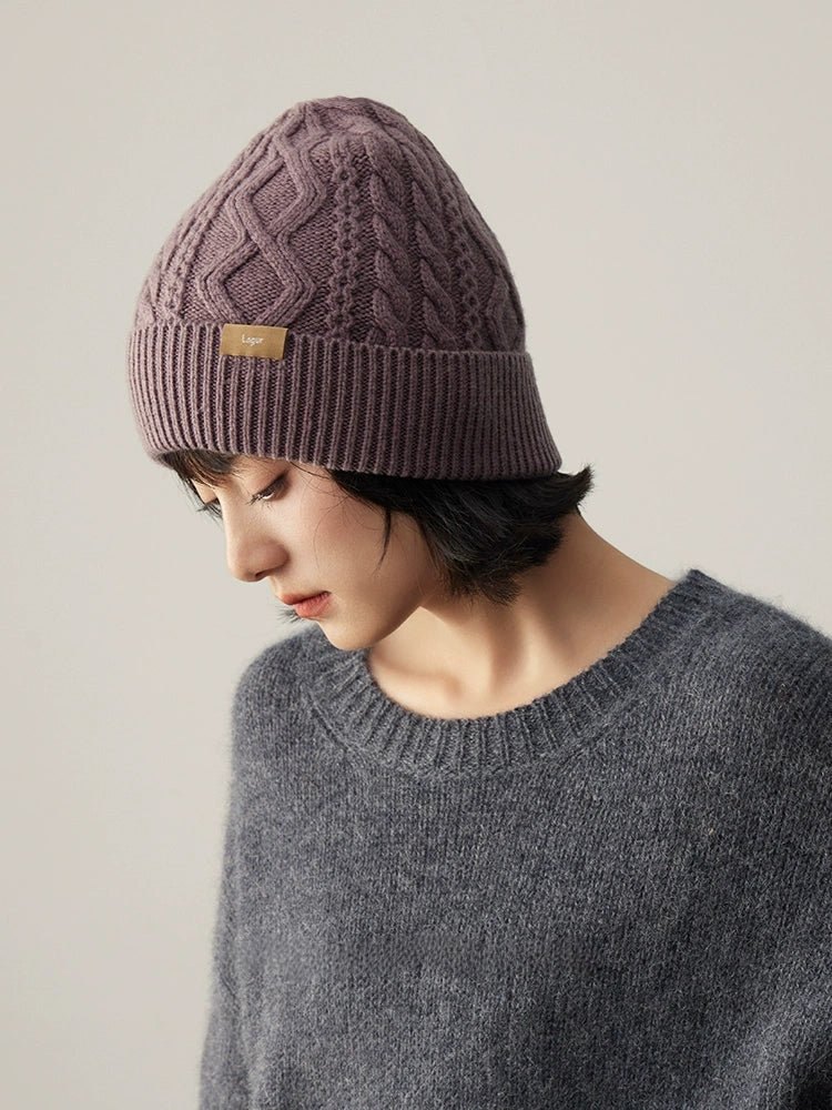 100% Wool Knit Beanie – Dreamy Purple Collection